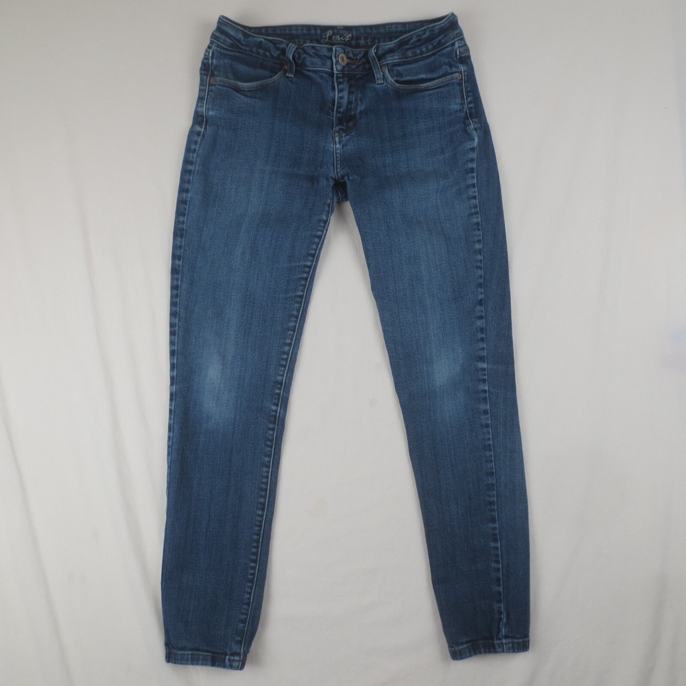 Levis Jeans Womens 28 (29x27.5) Blue Low Rise Skinny Crop Stretch Dark Denim